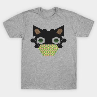 Black Cat Wearing Celebrating Spring - #1 Mask T-Shirt